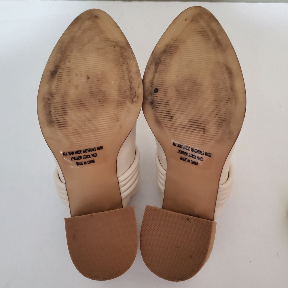 Dolce Vita Tabitha ivory faux leather stacked heel knot accent mule clogs 8.5 - Picture 12 of 15